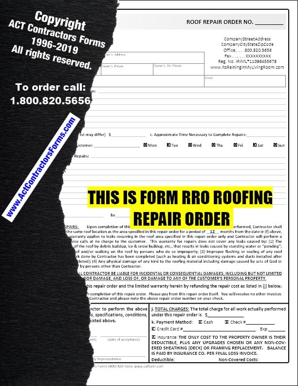 Roofing Contractor Forms for Insurance Restoration